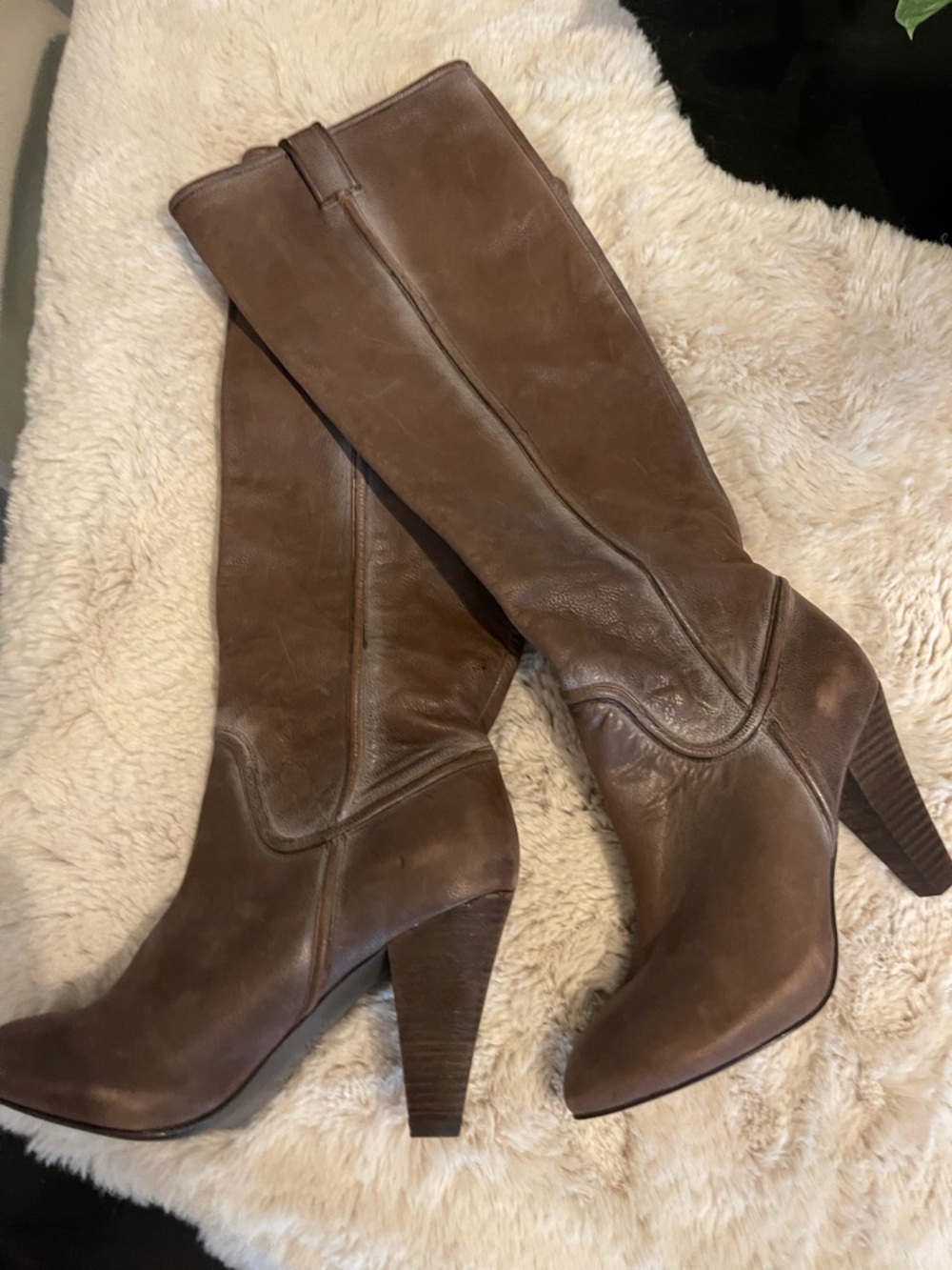 Distressed Leather Knee High Joie Boots